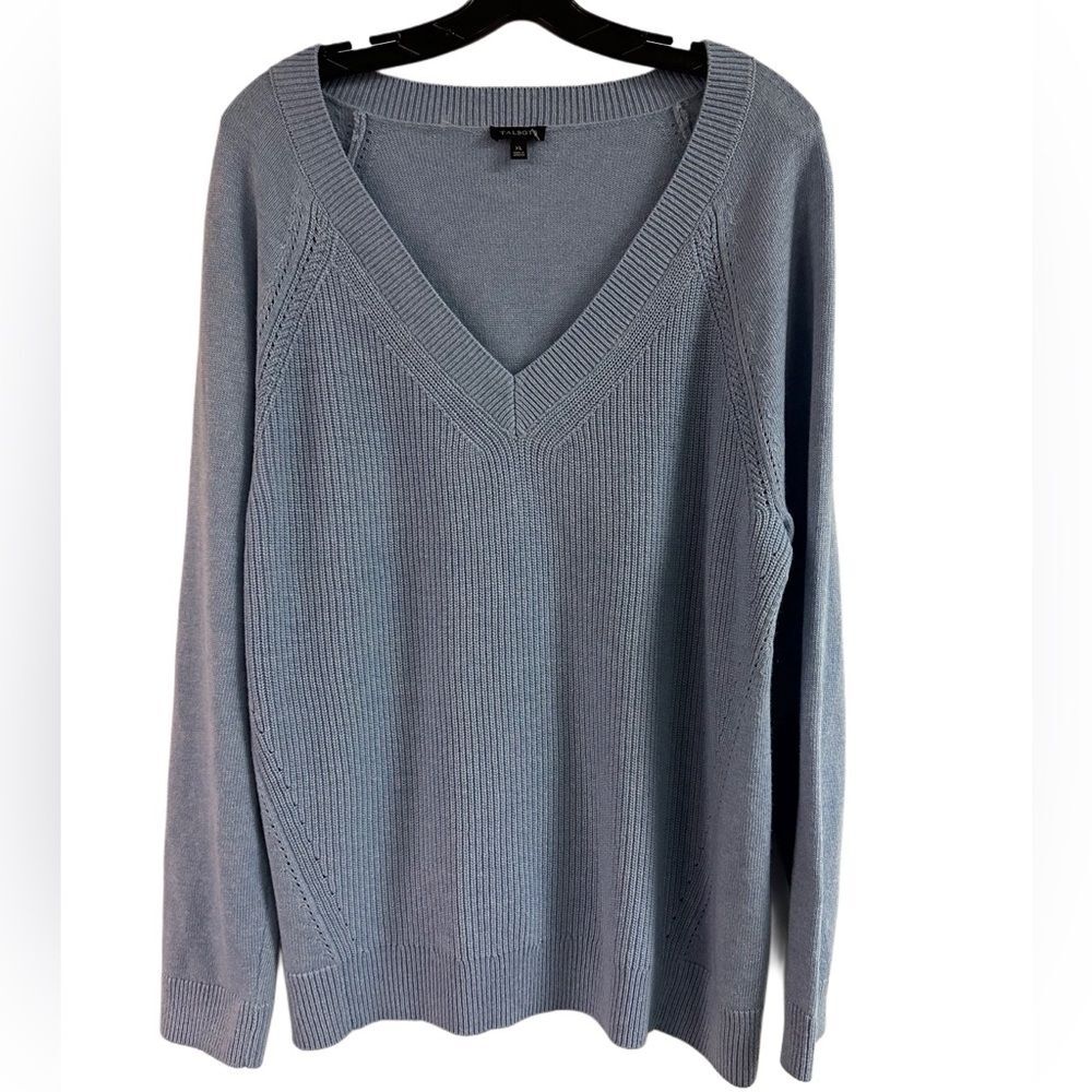 NWOT Talbots Blue Wool Cashmere Blend Sweater Super Soft Size XL